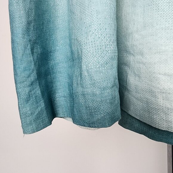 Mexx Blue Hombre Belted Linen Knee Length Skirt Size 14 - Picture 3 of 7